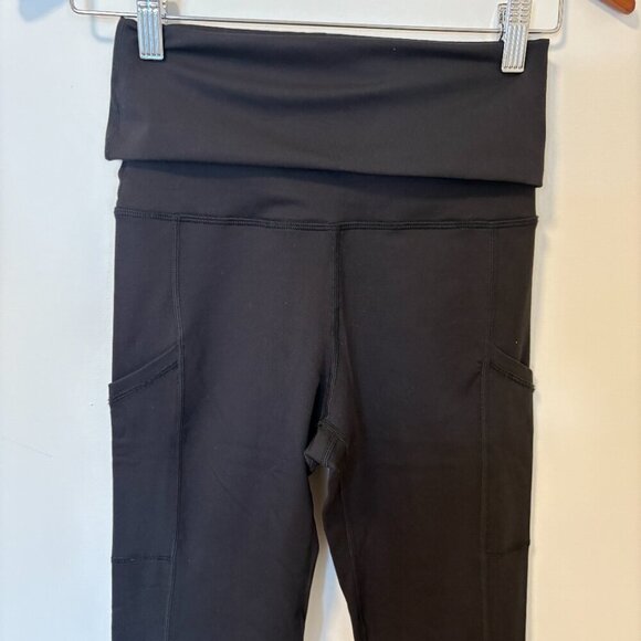 OFFLINE By Aerie The Hugger High Waisted Foldover Legging Black Size S pockets - Picture 5 of 13